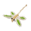Glass Seed Beaded Dragonfly Pendants PALLOY-MZ00983-03-4