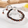 Adjustable Natural Carnelian and Non-magnetic Synthetic Hematite Braided Bead Bracelets BJEW-Z090-01D-3