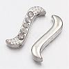 Alloy S-Shape Rhinestone Spacers Bars ALRI-H003-1-2