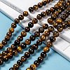 Grade AB Natural Tiger Eye Round Beads Strands G-E334-8mm-17-5