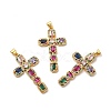 Rack Plating Eco-Friendly Brass Micro Pave Cubic Zirconia Pendants KK-A177-05G-2