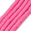 Flat Round Handmade Polymer Clay Beads CLAY-R067-6.0mm-48-1