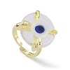 Lampwork Evil Eye Open Cuff Ring RJEW-M147-01LG-06-2