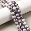 Natural Purple Stripe Jasper Beads Strands G-K350-C03-8mm-1