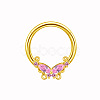 304 and 316 Surgical Stainless Steel Cubic Zirconia Butterfly Nipple Rings WGE628F-01-1