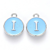 Platinum Plated Alloy Enamel Charms X-ENAM-S118-04I-P-1