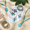 ANATTASOUL 2 Sets 2 Style Synthetic Turquoise Teardrop Lariat Necklace & Chandelier & Oval Beaded Stretch Bracelet SJEW-AN0001-02-7