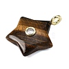 Natural Tiger Eye Pendants G-Z157-01G-10-2