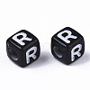 Opaque Acrylic Beads X-SACR-N002-01R-3