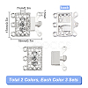 6 Sets 2 Colors 3-Strand 6-Hole Brass Filigree Box Clasps KK-SC0002-98-2