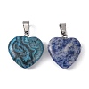 Heart Natural & Synthetic Mixed Stone Pendants X-G-Q438-M-2