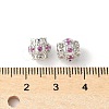 Brass Micro Pave Cubic Zirconia European Beads KK-U067-08P-04-2