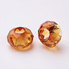 Fascinating No Metal Core Rondelle Dark Orange Charm Glass Large Hole European Beads Fits Bracelets & Necklaces X-GDA007-60-2
