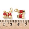 Brass Enamel Pendants KK-P325-23G-02-3