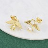 Brass Micro Pave Clear Cubic Zirconia Angel Stud Earrings EJEW-L101-03G-2