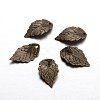 Leaf Brass Pendants KK-F371-49AB-2