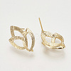 Brass Ear Stud Findings X-KK-T027-99G-2