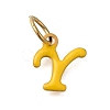 Ion Plating(IP) 304 Stainless Steel Enamel Alphabet Charms STAS-F308-02G-Y-1