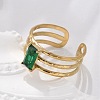 304 Stainless Steel Cuff Rings for Women RJEW-D302-03G-04-1