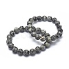 Natural Sesame Jasper/Kiwi Jasper Bead Stretch Bracelets BJEW-K212-A-033-7