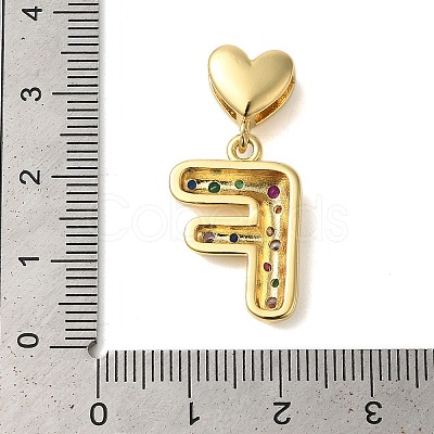 Rack Plating Brass Micro Pave Clear Cubic Zirconia Perdants KK-C067-12G-F-1
