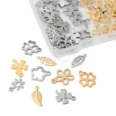 50Pcs 10 Styles 201 & 304 & 306 Stainless Steel Charms STAS-FS0001-47-1