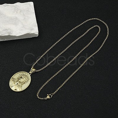 201 Stainless Steel Pendant Necklaces NJEW-C034-36G-1