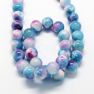 Natural Dyed Persian Jade Gemstone Bead Strands X-G-R271-6mm-XP19-1