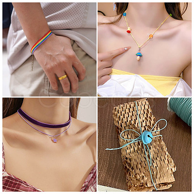 40M 4 Colors PU Leather Thread Cord AJEW-TA0002-29C-1
