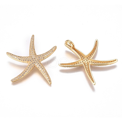 Brass Micro Pave Cubic Zirconia Pendants ZIRC-G168-12G-1