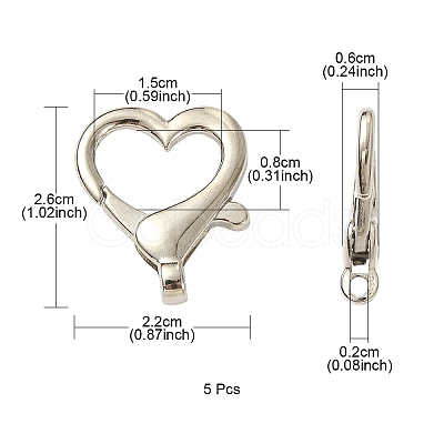 Zinc Alloy Lobster Claw Clasps PALLOY-YW0001-71-1