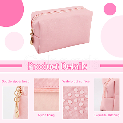9Pcs 3 Colors Imitation Leather Zipper Cosmetic Pouches ABAG-GL0001-01-1