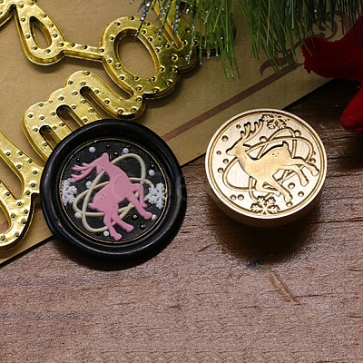 Christmas Series Wax Seal Brass Stamp Head LS-AJEW-M037-01G-16-1