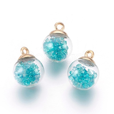 Transparent Glass Bottle Pendants GLAA-L018-12-1