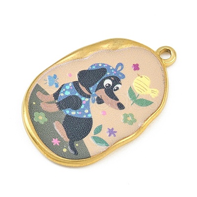 Printed 304 Stainless Steel Pendants STAS-P419-13G-04-1