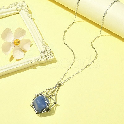 304 Stainless Steel Macrame Pouch Empty Stone Holder for Pendant Necklaces Making NJEW-JN04384-02-1