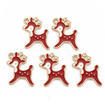 Alloy Enamel Pendants ENAM-S126-062B-NR-1