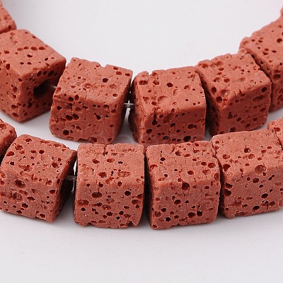 Synthetic Lava Rock Bead Strands G-N0104-8mm-12-1