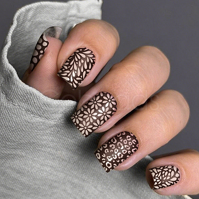 Stainless Steel DIY Nail Art Templates MRMJ-WH0092-208-1