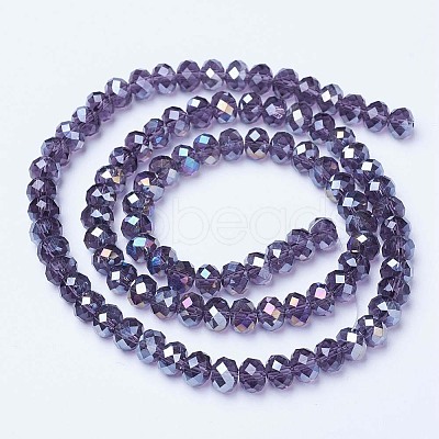 Electroplate Glass Beads Strands X-EGLA-A044-T8mm-B15-1