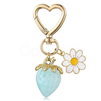 Acrylic Strawberry Pendant Decoration HJEW-SW00120-05-1