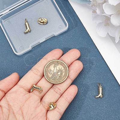 Beebeecraft 8Pcs 2 Style Rack Plating Brass Charms ZIRC-BBC0001-38-1