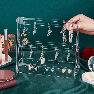 1 Set Transparent Acrylic Earring Display Stands EDIS-PH0001-24C-1
