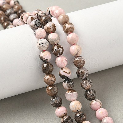 Natural Argentina Rhodonite Beads Strands G-G271-B02-6mm-1