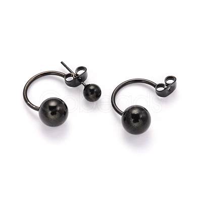 304 Stainless Steel Stud Earrings EJEW-I196-07C-1