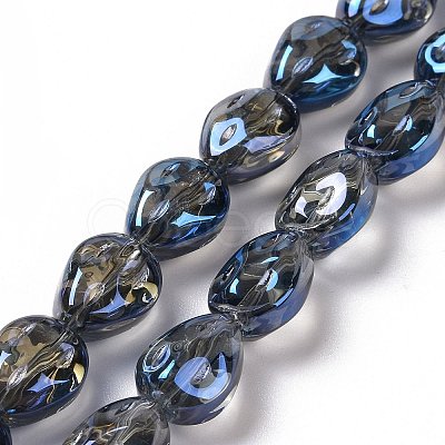 Transparent Electroplate Glass Beads Strands GLAA-C025-02M-1