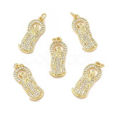 Brass Micro Pave Cubic Zirconia Pendants KK-E068-VB089-1