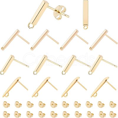 Brass Stud Earring Findings KK-FH0003-77-1