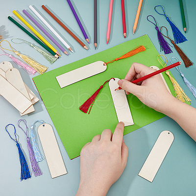 DIY Wooden Blank Arch Bookmarks Making Kit DIY-FH0009-01-1