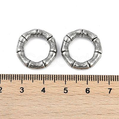 Bamboo Joint Ring 316 Surgical Stainless Steel Hoop Nose Rings EJEW-G416-19C-AS-1